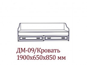 ДМ-09 Кровать (Без матраца 0,8*1,86 ) в Красноуфимске - krasnoufimsk.магазин96.com | фото