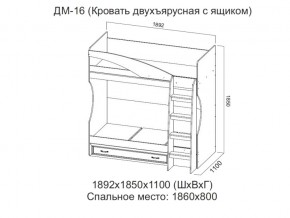 ДМ-16 Кровать двухъярусная с ящиком в Красноуфимске - krasnoufimsk.магазин96.com | фото