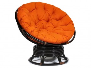 Кресло-качалка Papasan w 23/01 B с подушкой Antique brown, ткань Оранжевый в Красноуфимске - krasnoufimsk.магазин96.com | фото