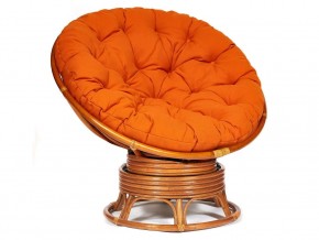 Кресло-качалка Papasan w 23/01 B с подушкой Cognac, ткань Оранжевый в Красноуфимске - krasnoufimsk.магазин96.com | фото