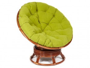 Кресло-качалка Papasan w 23/01 B с подушкой Pecan, флок Олива в Красноуфимске - krasnoufimsk.магазин96.com | фото