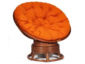 Кресло-качалка Papasan w 23/01 B с подушкой Pecan, ткань Оранжевый в Красноуфимске - krasnoufimsk.магазин96.com | фото